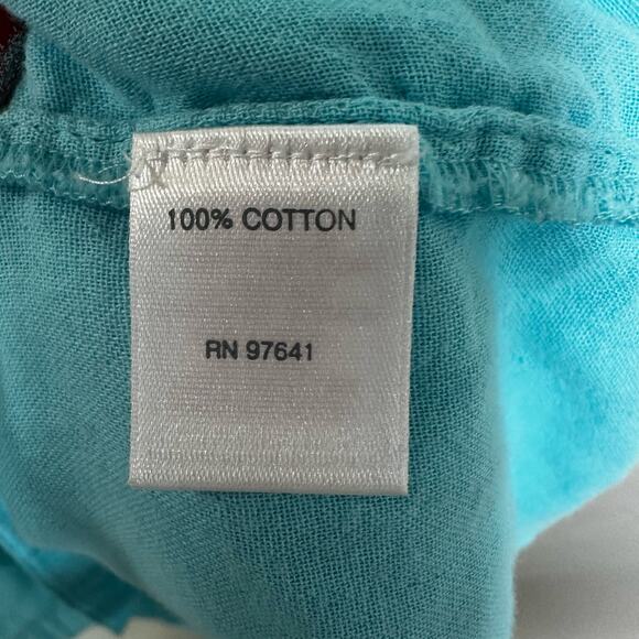J. Jill Sky Blue Pop Over Hoodie 100& Cotton Size Medium Gauzy Lightweight - Picture 5 of 7